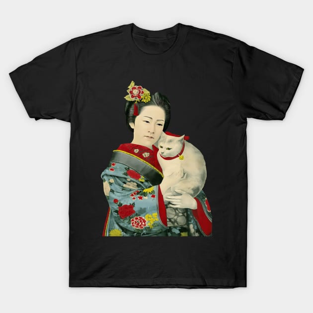 Neko and Japanese lady T-Shirt by geekmethat